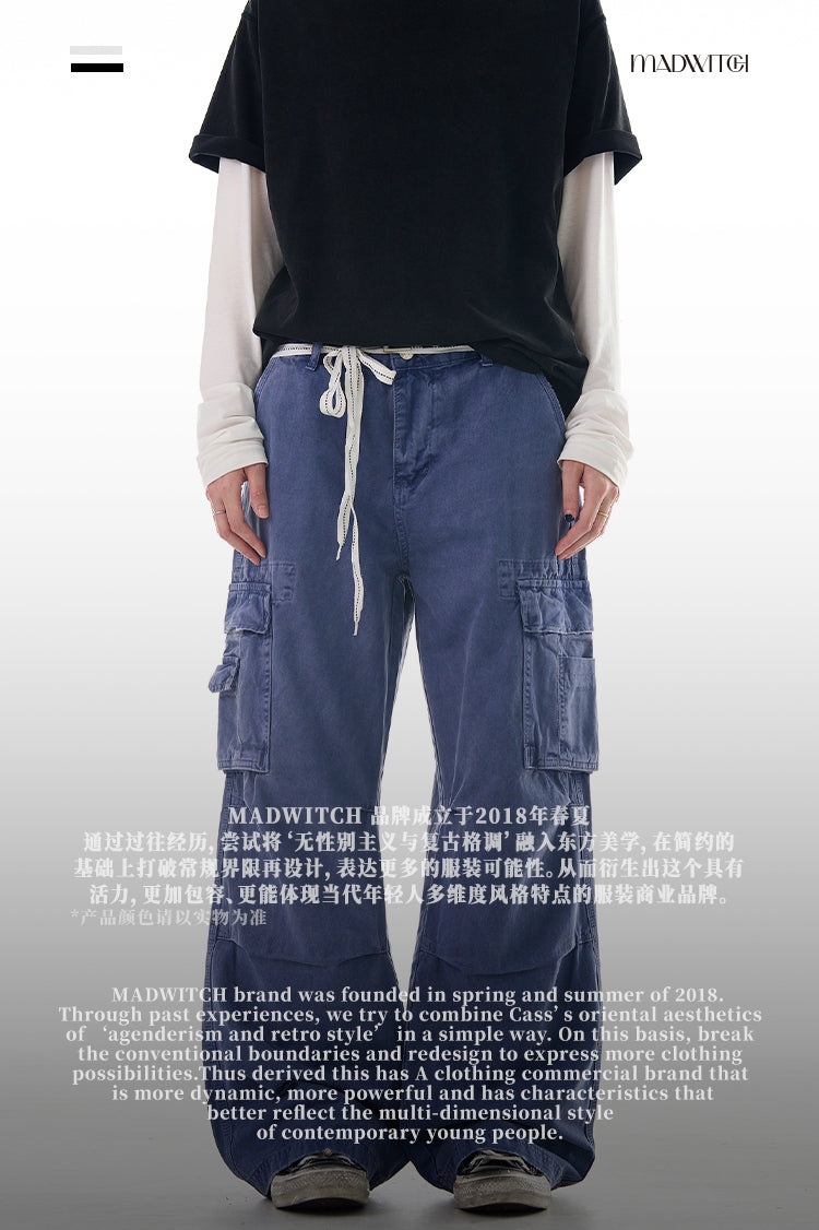 MADWITCH BAGGY WIDE LEG CARGO PANTS #Z003