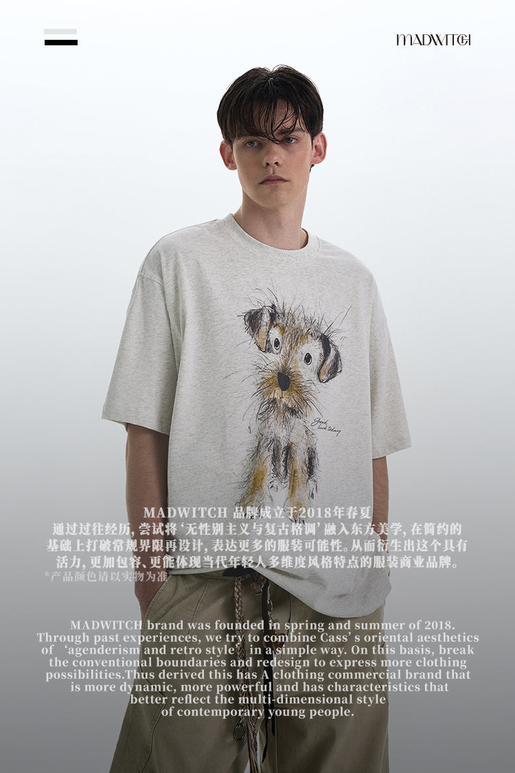 MADWITCH PUPPY PRINT TEE #990599