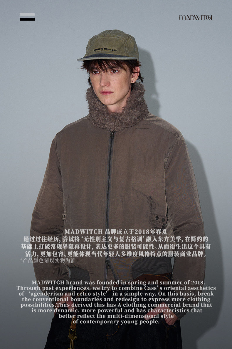 MADWITCH FUR COLLAR UTILITY PARKA COAT #0192
