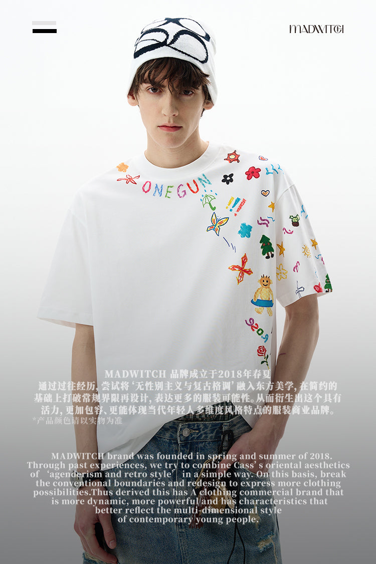 MADWITCH GRAFFITI PRINT TEE #C828