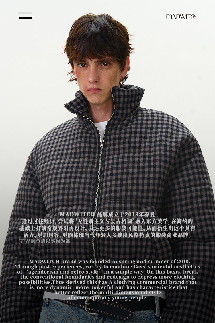 MADWITCH SHORT PLAID COTTON JACKET #RW134