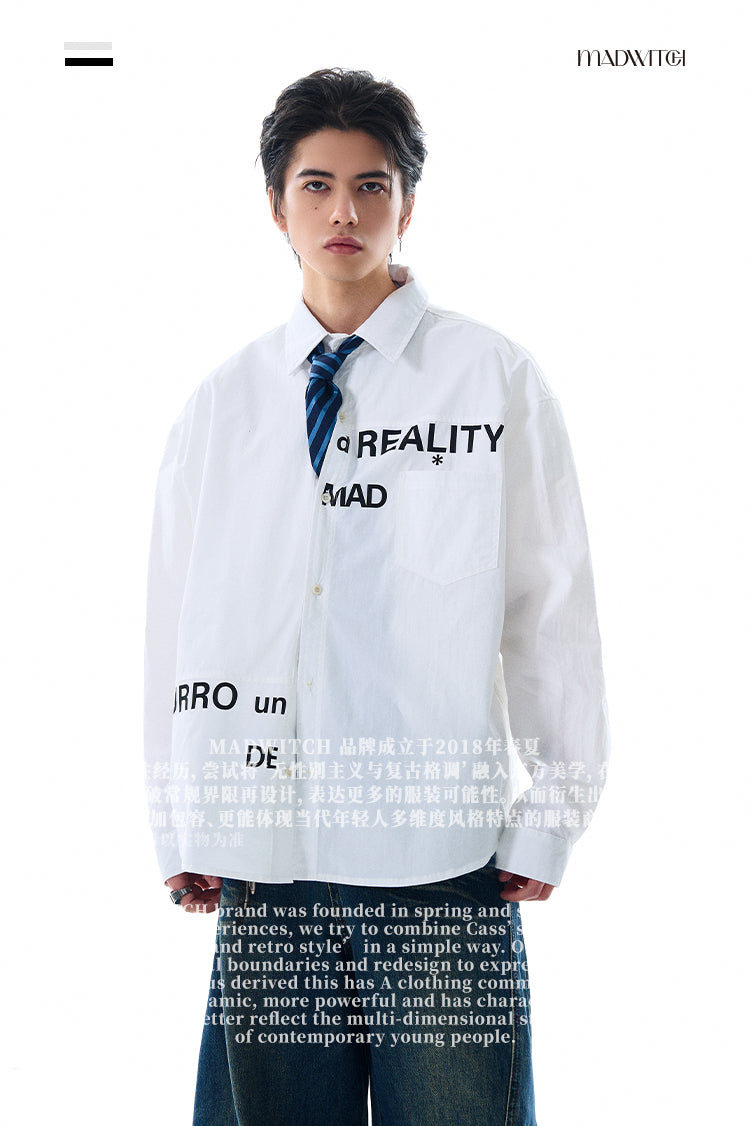 MADWITCH PRINTED WHITE SHIRT #MD4138