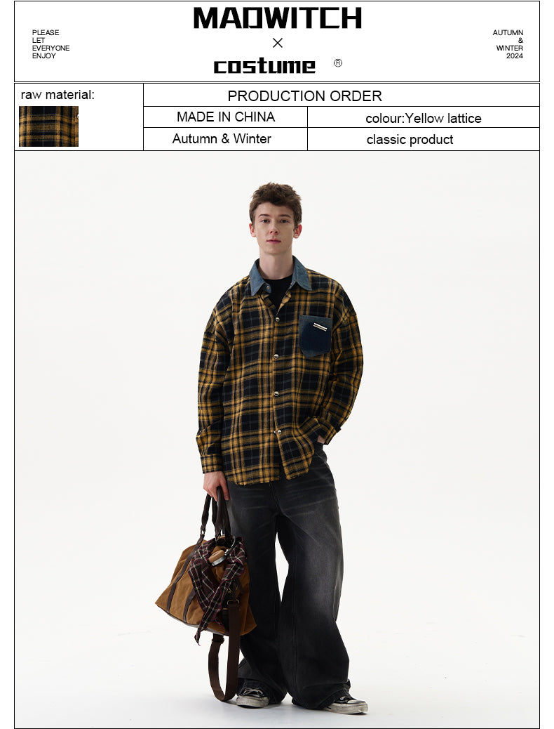 MADWITCH PATCHWORK DENIM SHIRT #CS189