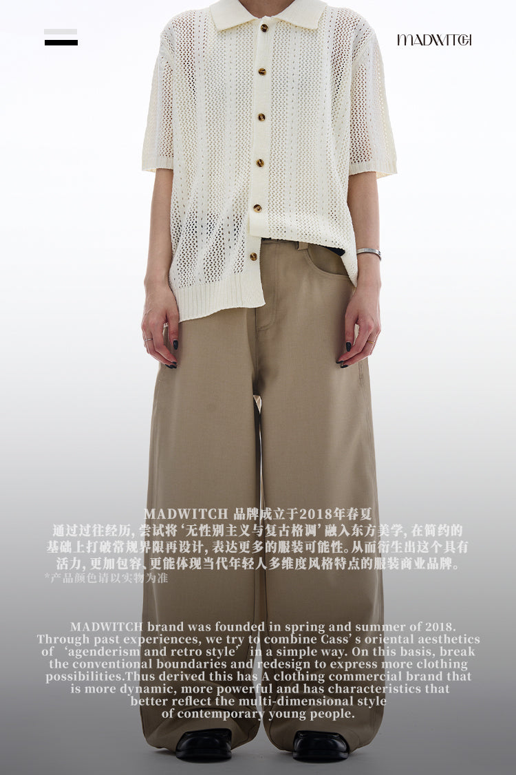 MADWITCH LOOSE STRAIGHT-LEG CASUAL PANTS #CK6657