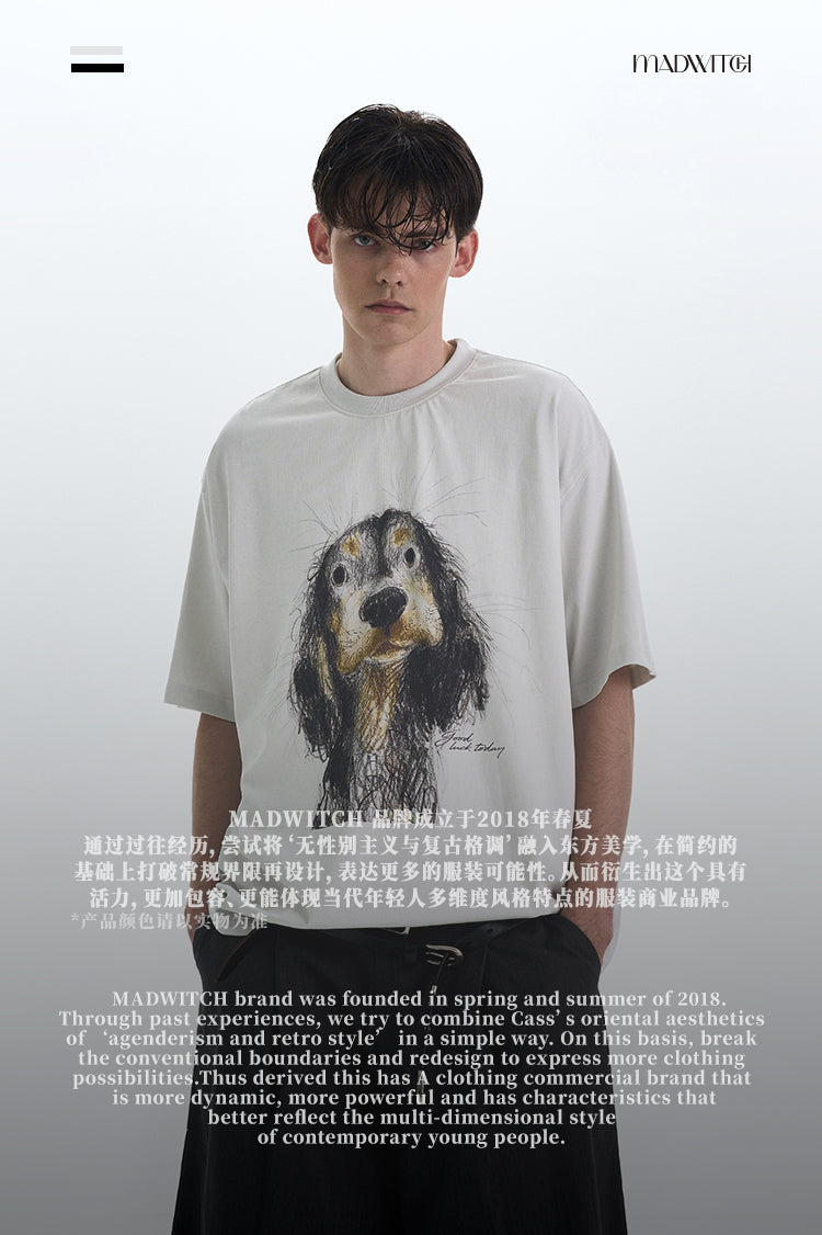 MADWITCH PUPPY PRINT TEE #990635