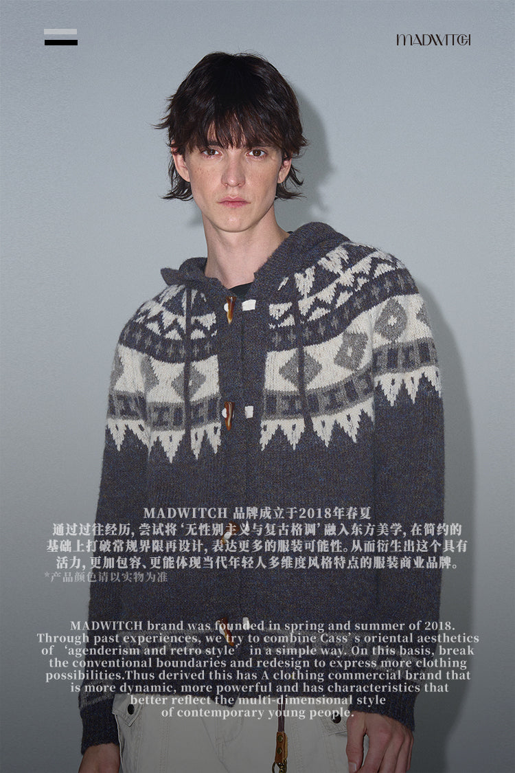 MADWITCH FAIR ISLE SWEATER CARDIGAN #G1018