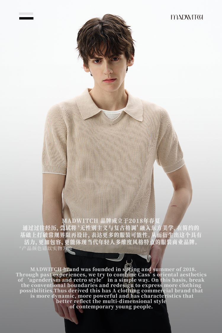 MADWITCH SILK-LIKE KNIT TSHIRT #YF902