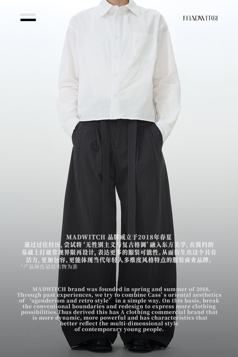 MADWITCH MINIMALIST DRAWSTRING CASUAL PANTS #RK176