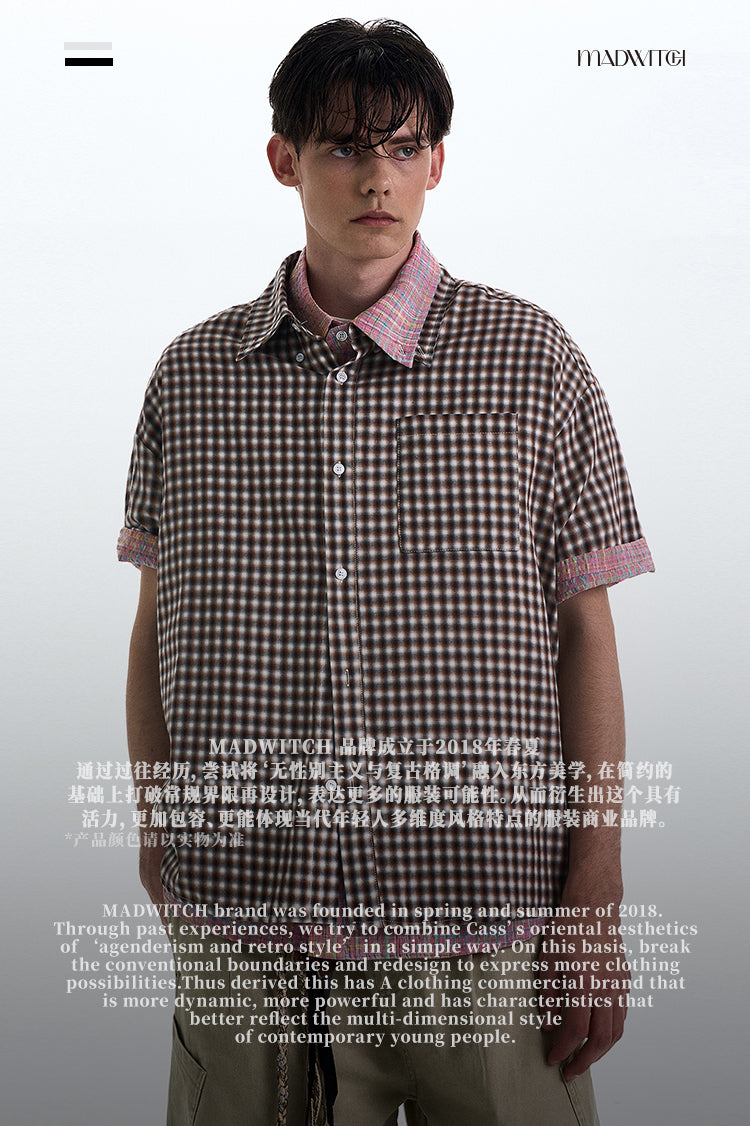 MADWITCH POLKA DOT CHECKERED SHIRT #CR222