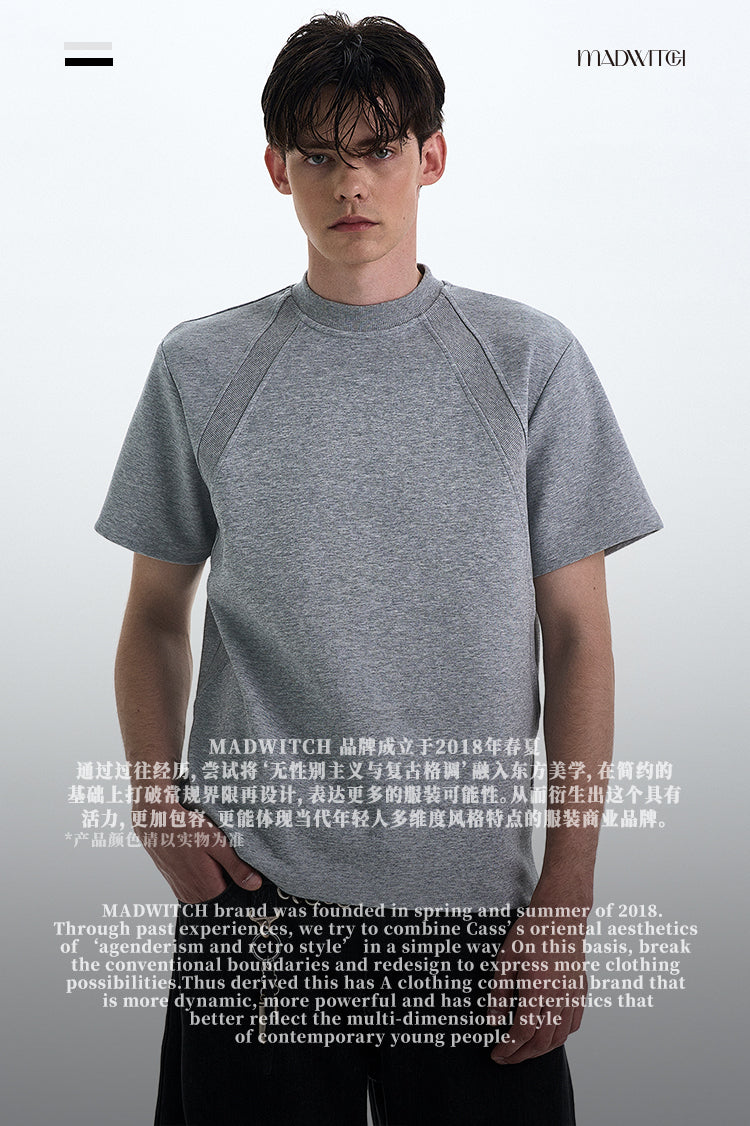 MADWITCH BOXY STRAIGHT SHOULDER T-SHIRT #XY24002