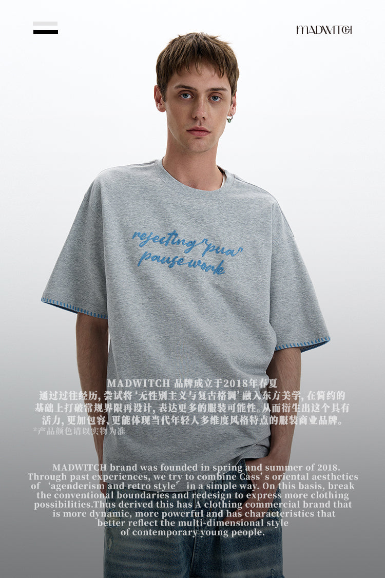 MADWITCH VERSATILE EMBROIDERED T-SHIRT #880312