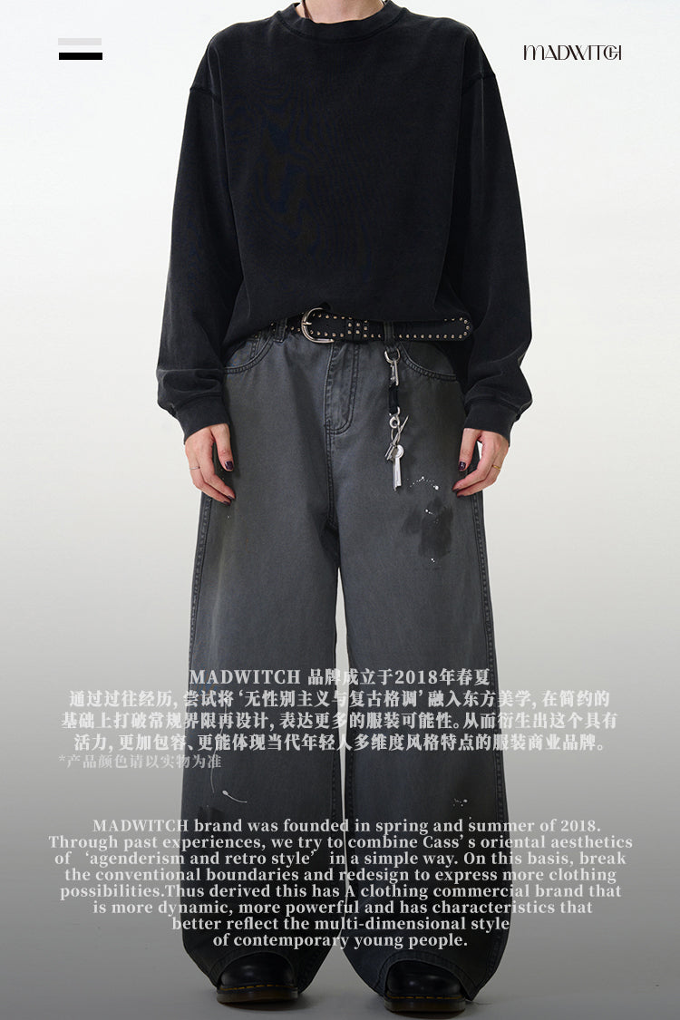 MADWITCH STRAIGHT-LEG WIDE-LEG JEANS #CK9332
