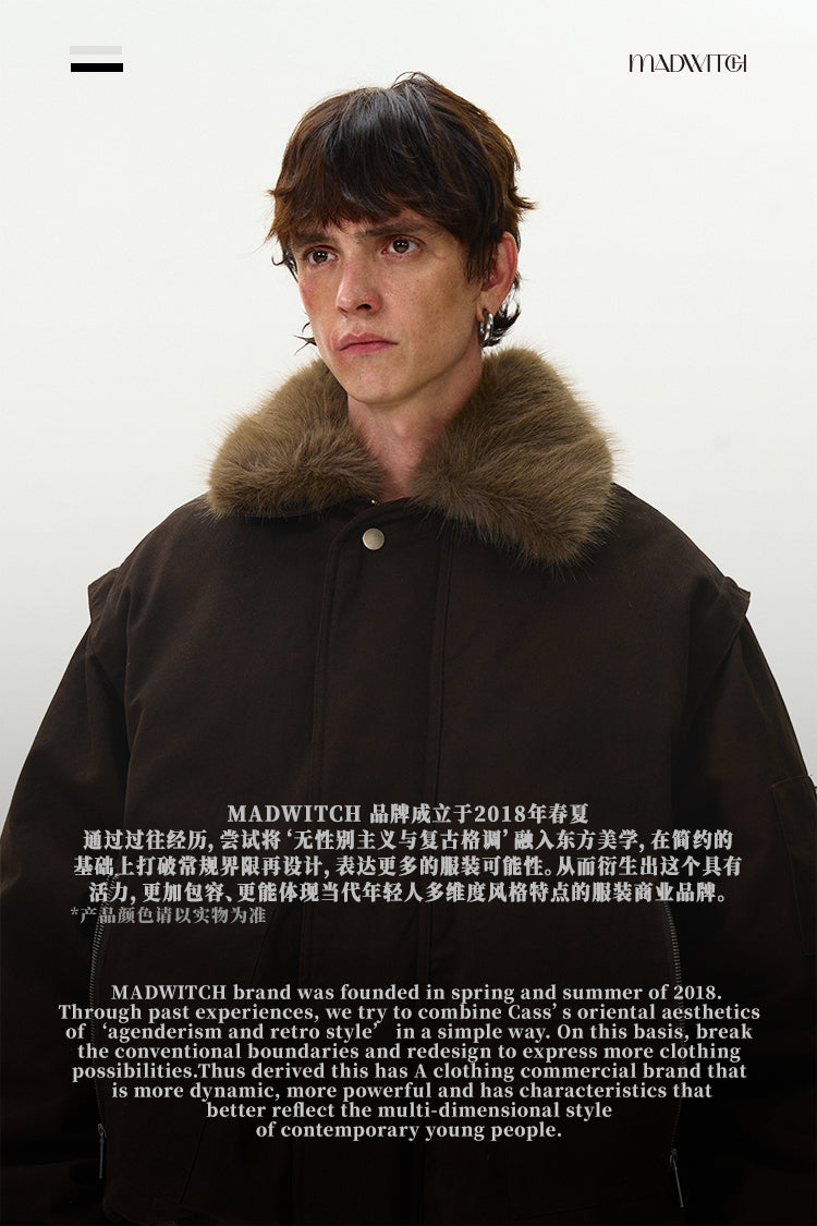 MADWITCH FAUX FUR COLLAR DOWN JACKET #Y07