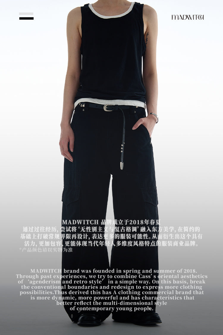 MADWITCH VINTAGE MULTI-POCKET CARGO PANTS #CK6650