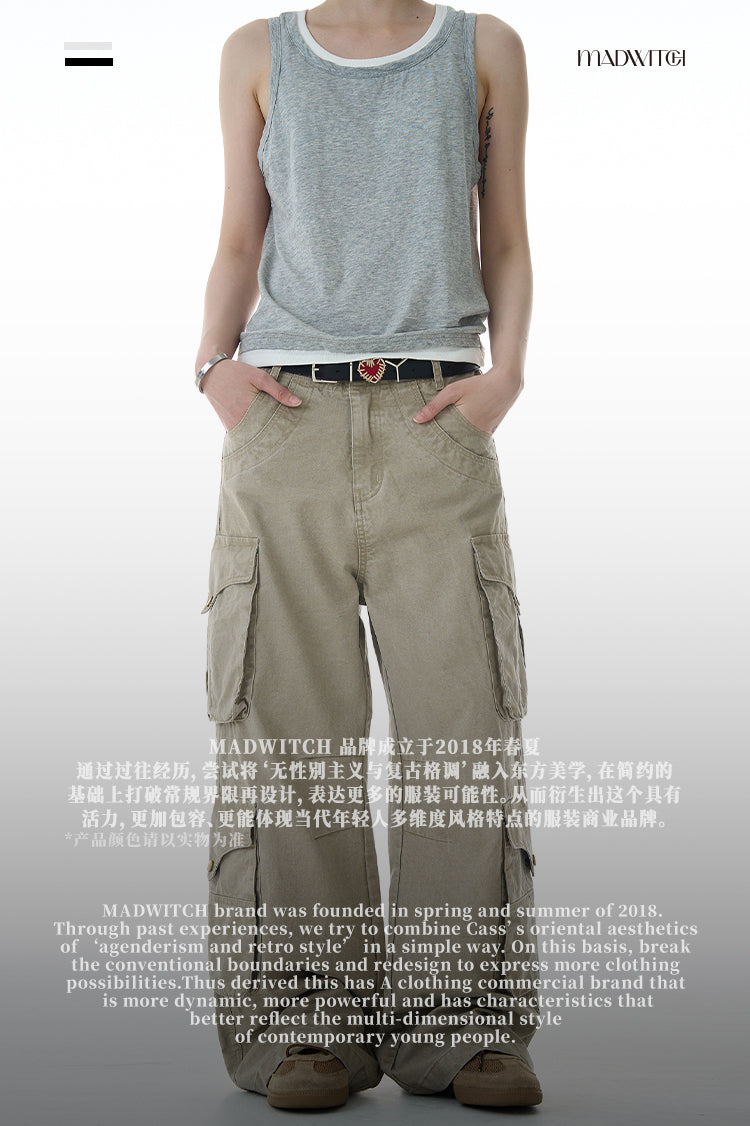 MADWITCH MULTI POCKET CASUAL WORK PANTS #A606