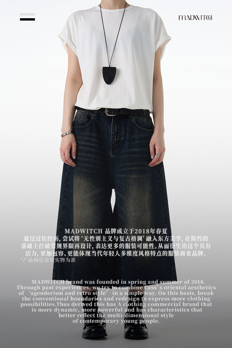 MADWITCH VINTAGE WASHED DENIM SHORTS #FX075