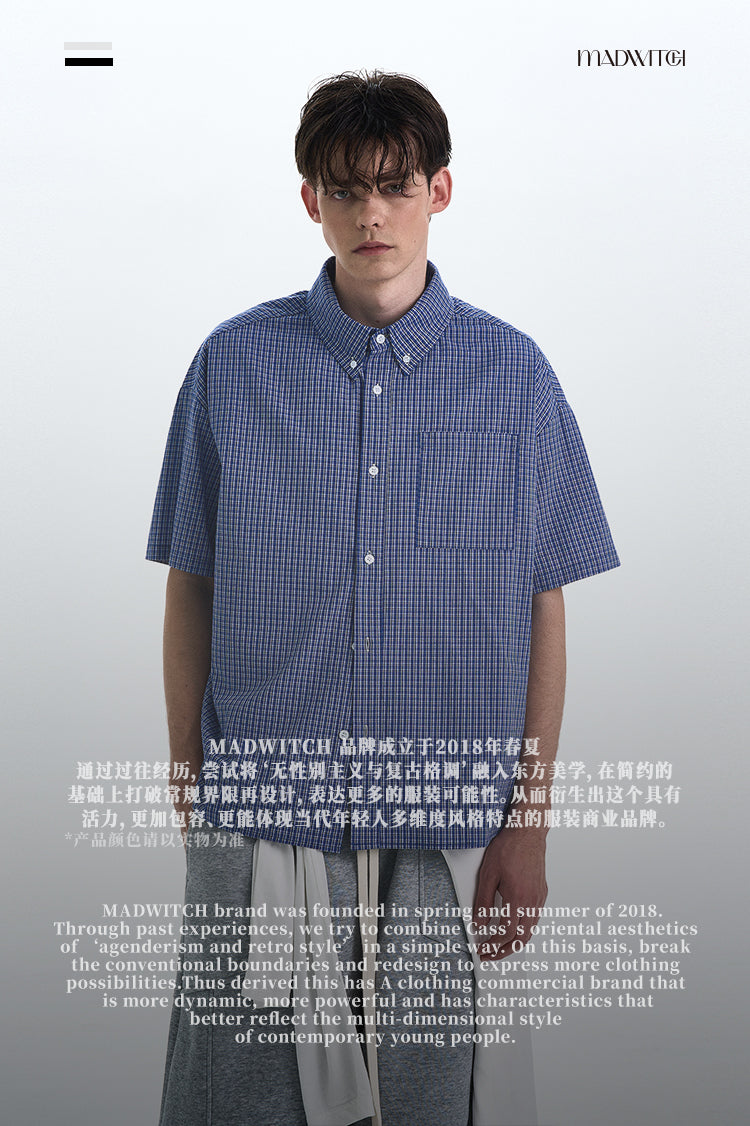 MADWITCH PREPPY PLAID SHIRT #CR216