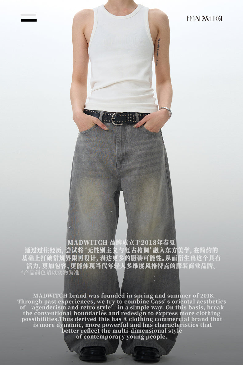 MADWITCH INK SPLASH WASHED JEANS #CK5391