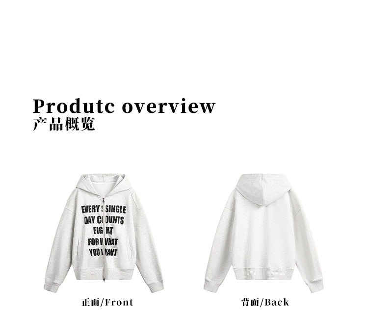 MADWITCH LETTER PRINT HOODED COAT #RH170