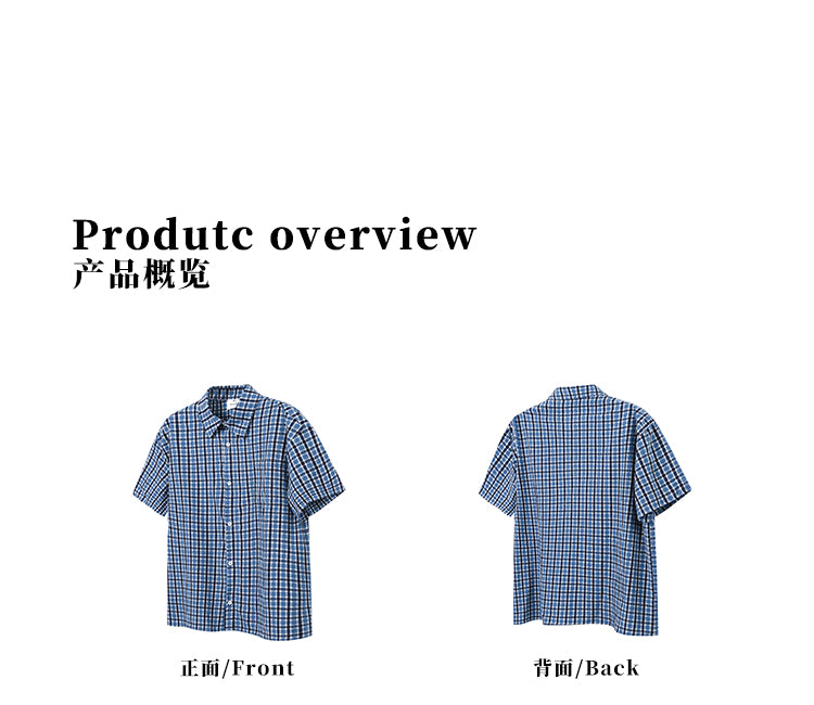 MADWITCH VINTAGE PLAID SHORT SLEEVE SHIRT #RC188