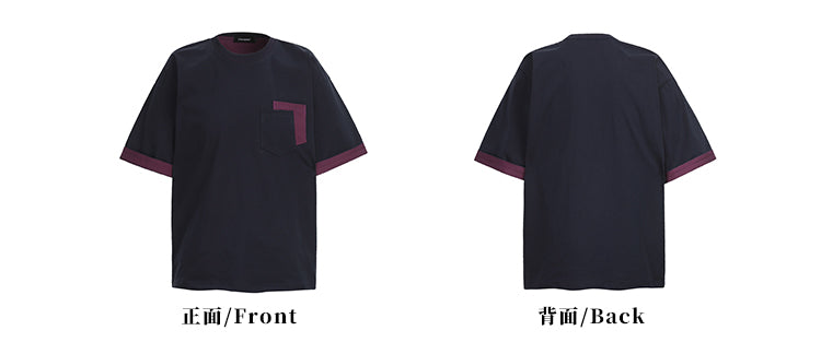 MADWITCH CONTRAST COLOR CREWNECK TEE #C205C25