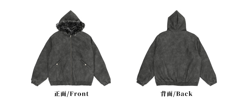 MADWITCH FAUX LEATHER UTILITY PUFFER COAT #L313Q24