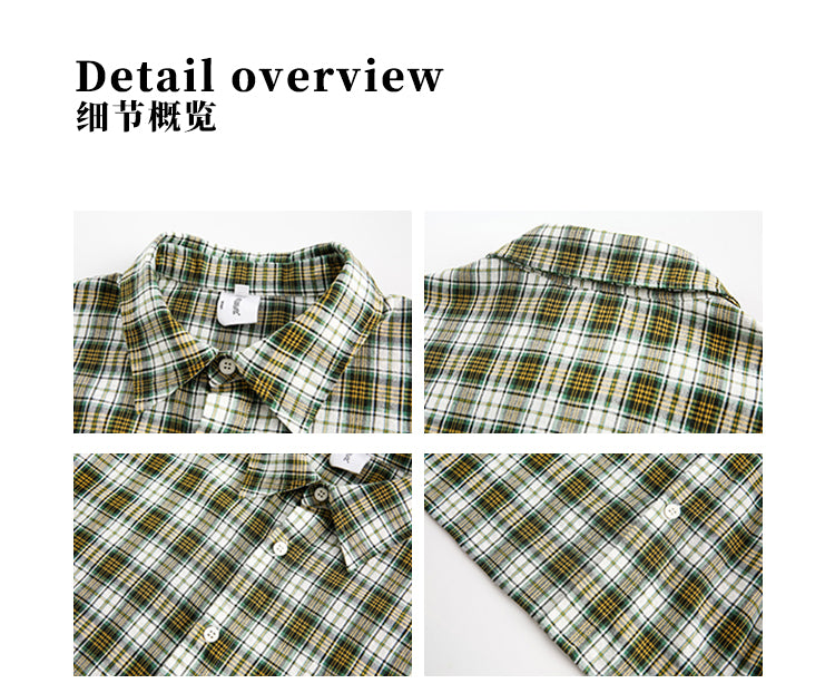 MADWITCH VINTAGE PLAID LONG SHIRT #RC157