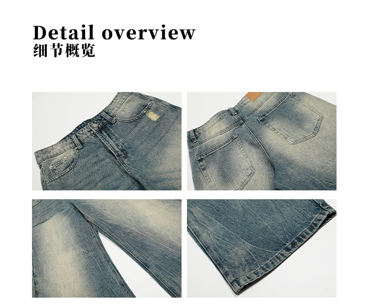 MADWITCH WASHED DISTRESSED JEANS #G6861