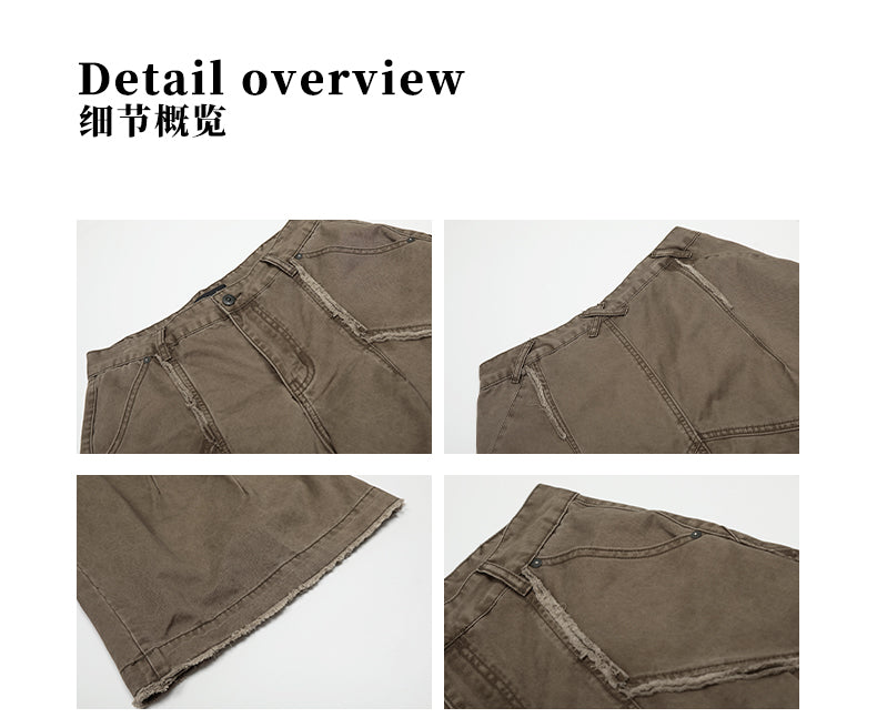 MADWITCH VINTAGE RAW-EDGE CARGOS #CK3529B