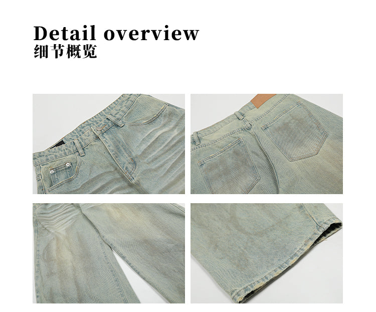 MADWITCH POST-APOCALYPTIC STYLE WIDE-LEG JEANS #FX065
