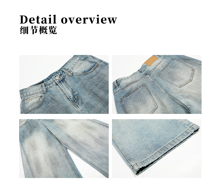 MADWITCH UNISEX DIRTY WASHED DENIM JEANS #G6846