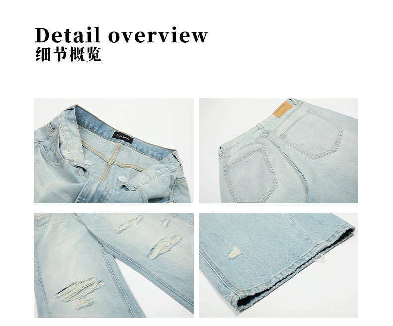 MADWITCH DISTRESSED WASH DENIM PANTS #K9667