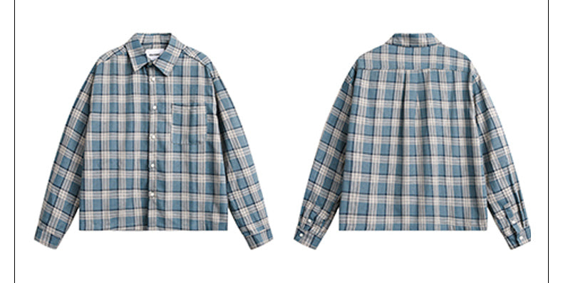 MADWITCH SLIM FIT HEIGHTENING PLAID SHIRT #RC76