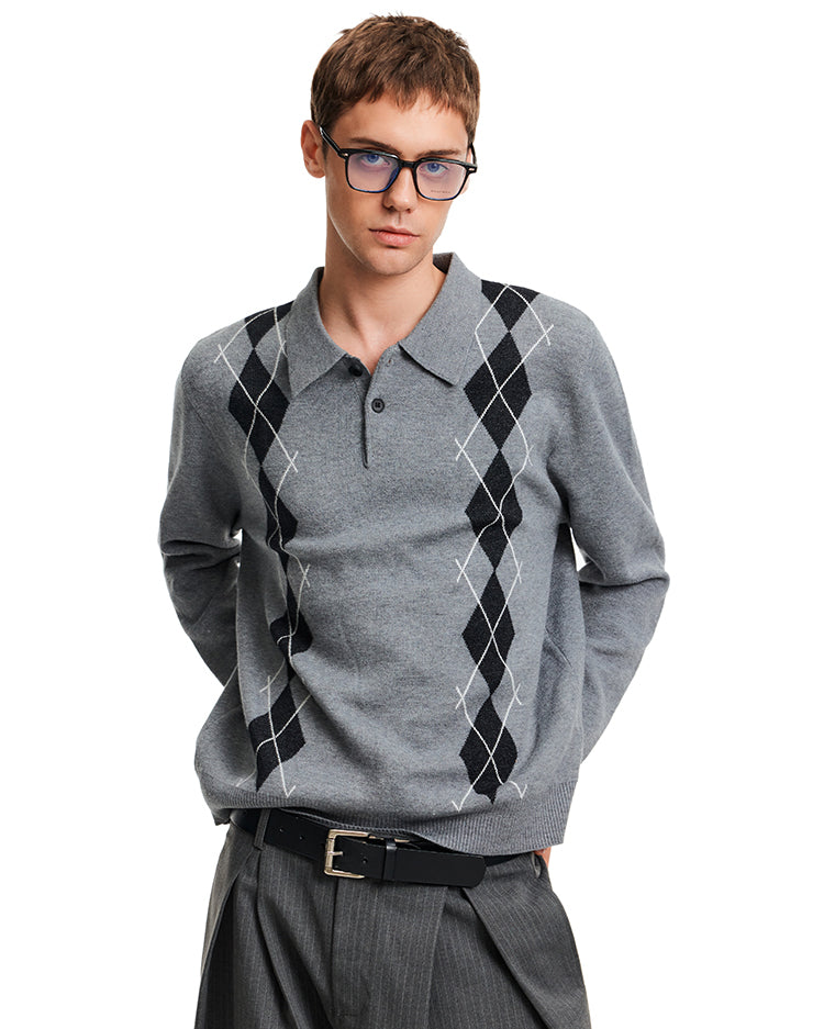 MADWITCH POLO DIAMOND KNIT #MFY236