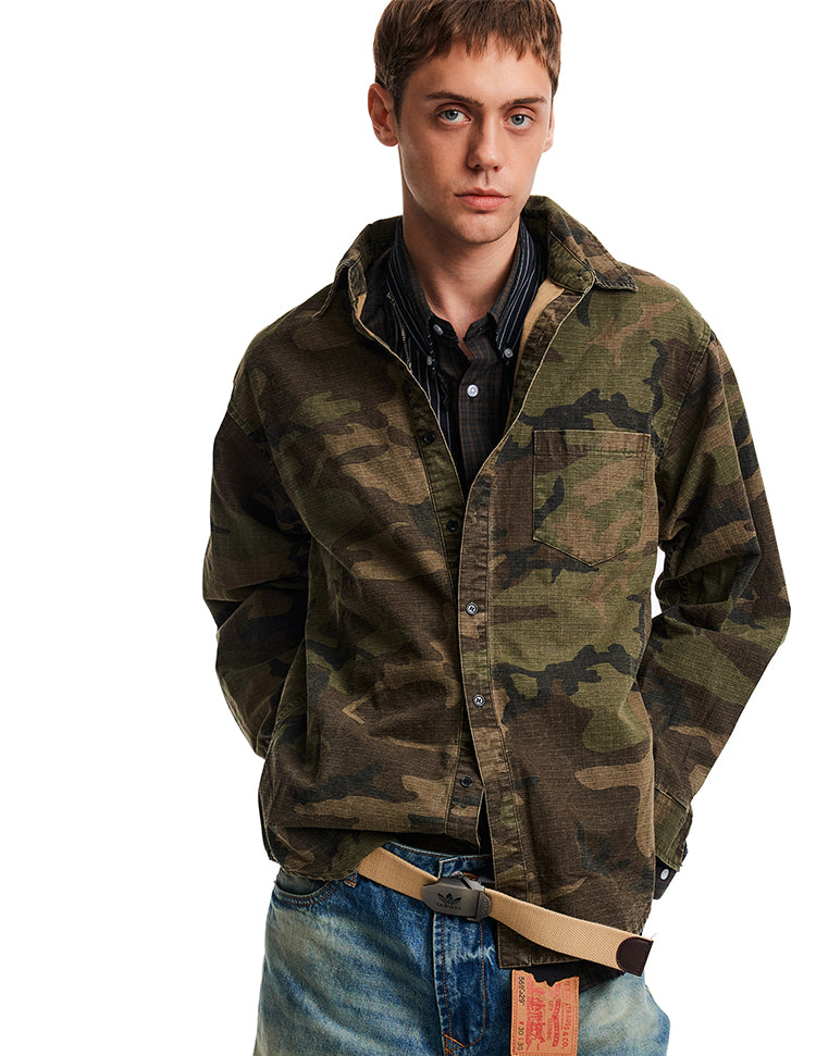 MADWITCH TEXTURED ARMY BLOUSE #AW25096