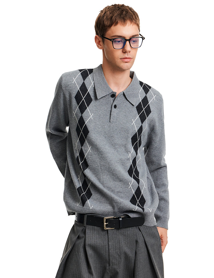 MADWITCH POLO DIAMOND KNIT #MFY236