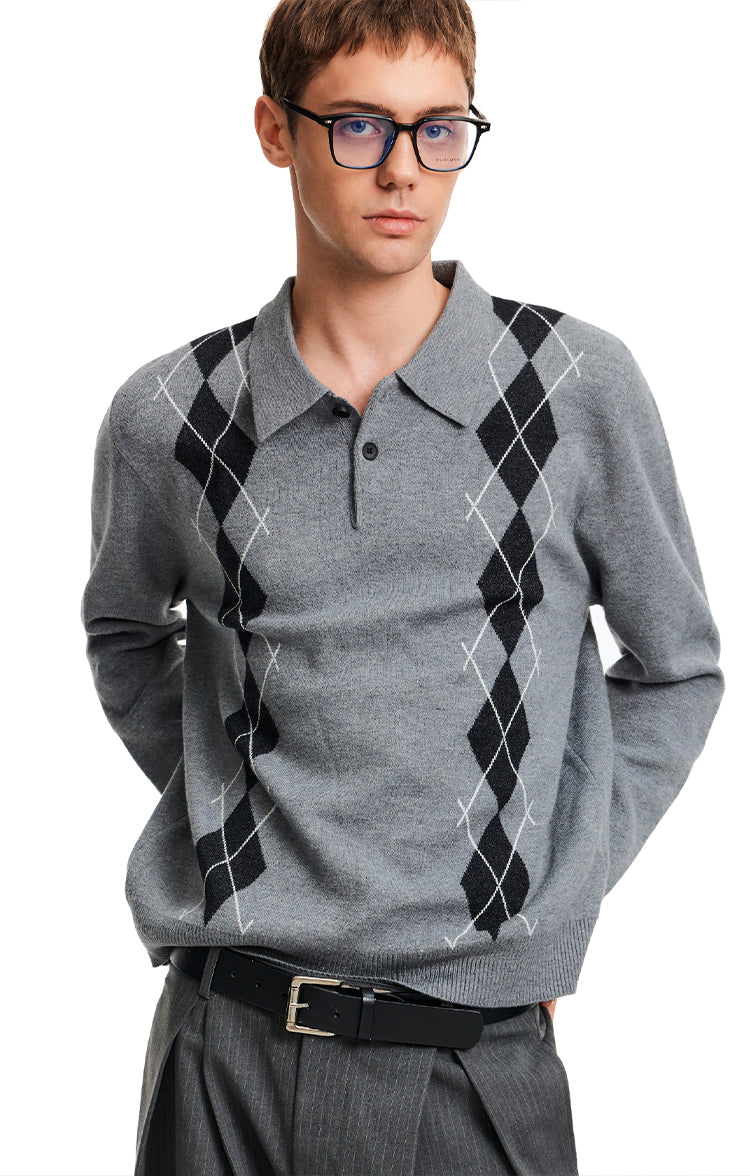 MADWITCH POLO DIAMOND KNIT #MFY236