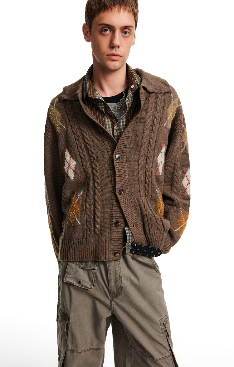 MADWITCH ARGYLE TWIST SWEATER #AW25306