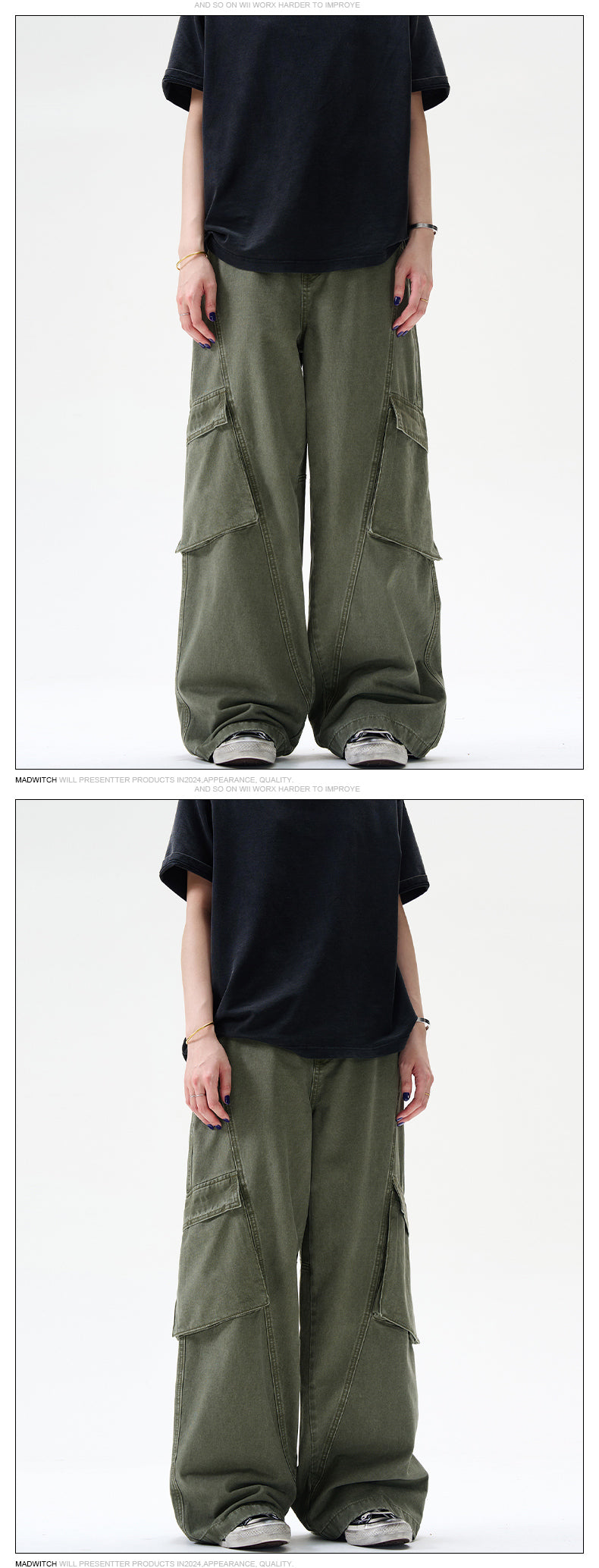MADWITCH BIG POCKET CARGO PANTS #WHOA049