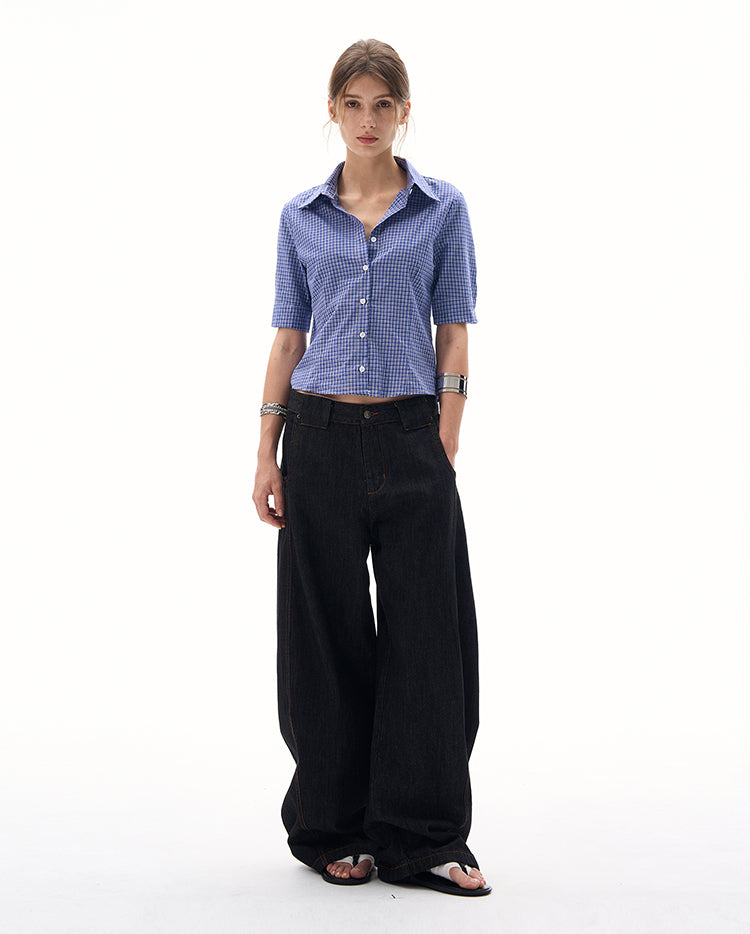 MADWITCH SHORTS-LENGTH STRUCTURED SHIRT #CY156