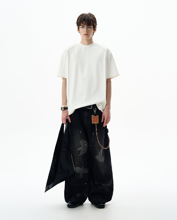 MADWITCH PANELED CREW NECK TEE #UTU009