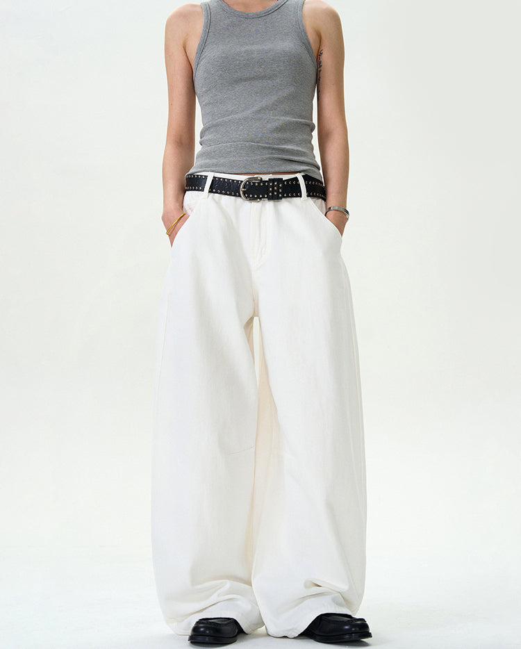 MADWITCH WHITE VERSATILE CASUAL PANTS #L505