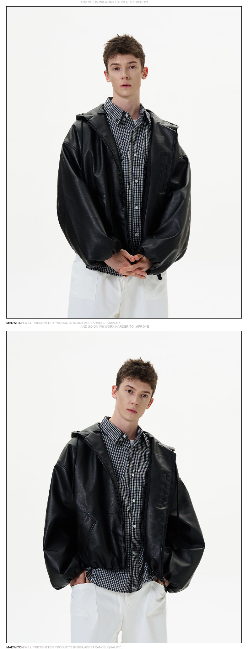 MADWITCH HOODED LEATHER JACKET #N173+