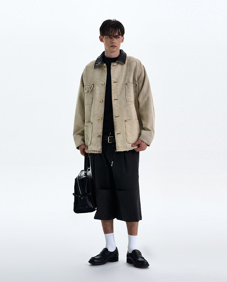 MADWITCH BARN STYLE TURN-DOWN COLLAR JACKET #CW1136