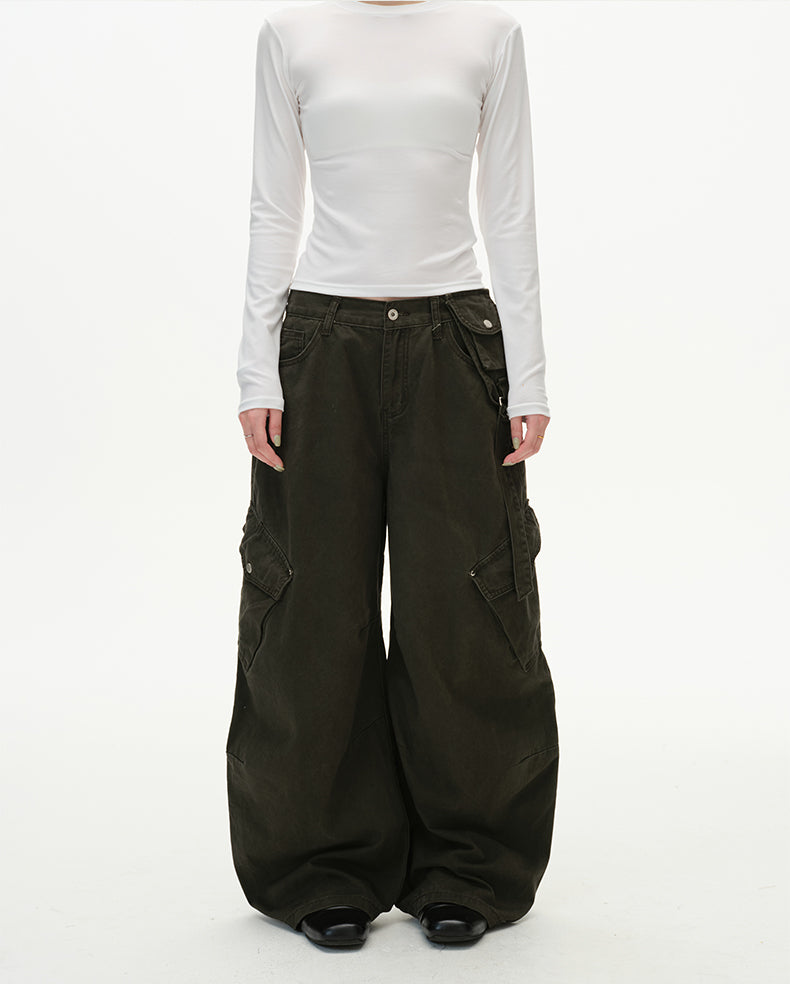 MADWITCH UTILITY SLUNG TROUSERS #H5787