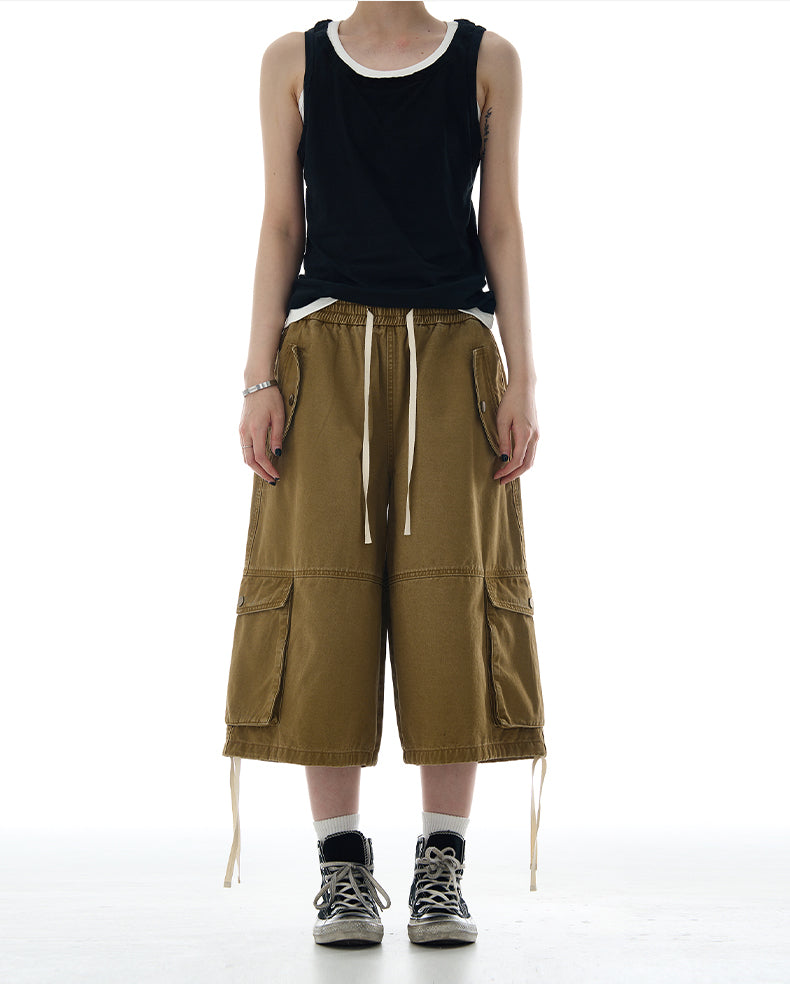 MADWITCH RELAXED FIT UTILITY CARGO SHORTS #A600