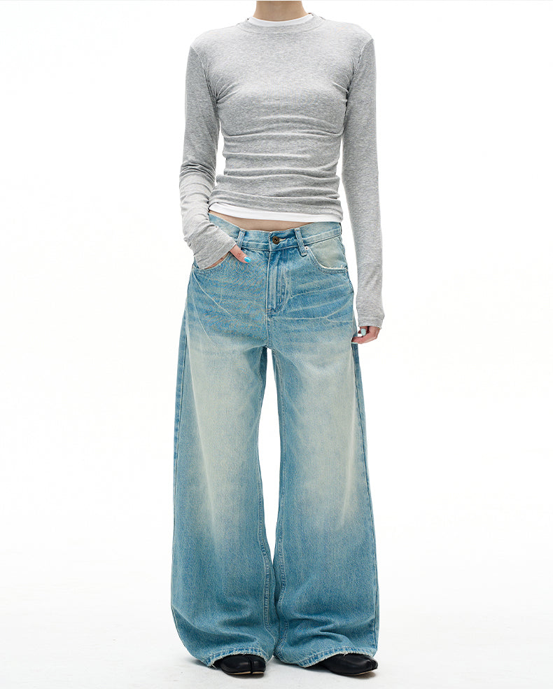 MADWITCH DISTRESSED WASHED STRAIGHT JEANS #CK9697