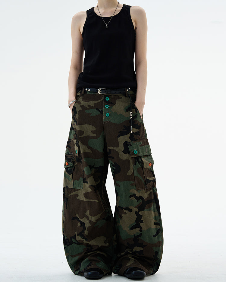 MADWITCH CAMO UTILITY CARGO PANTS #H5774