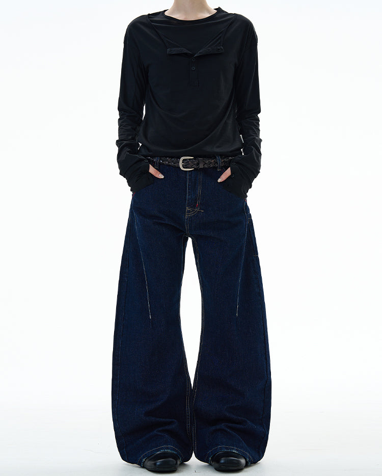 MADWITCH UNISEX CREATIVE WIDE LEG JEANS #G6843