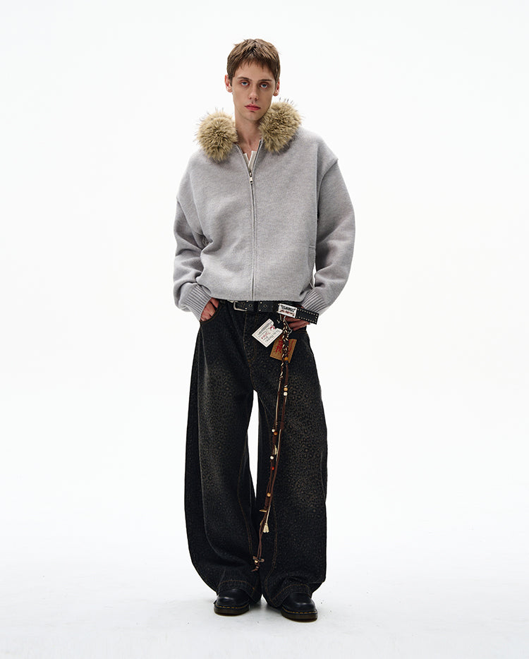 MADWITCH UNISEX FUR-TRIMMED CASUAL COAT #6273